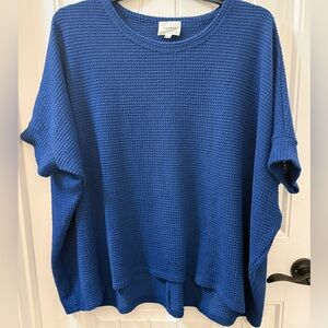 Andree by Unit Textured Knit Boxy Bat Winged Shirt